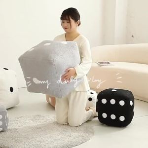 Dice Pillow Plush Dice Cube Cushion Hug Pillow Stuffed Plush Toy Game Props Car Interior Ornament Home Decoration Party Supplies