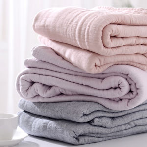 Japan Minimalist 4-Layer Thickened Gauze Blanket Cotton Air Conditioner Soft Towel Blanket Double Spring and Summer Thickening Bed Sheet