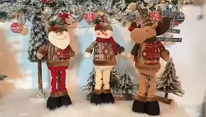 3PCS Christmas Decorative Christmas Dolls Reindeer Snowman Santa Claus Standing Doll New Year Ornament Christmas Merry Christmas