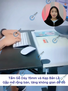 Tấm gỗ dày 15mm và Kẹp Bản lề gập mở rộng bàn làm việc tăng không gian để đồ - 132