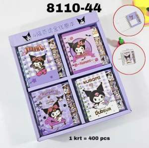 Buku Diary Spiral Kecil A7 Capybara 8810 Indeks Pembatas /Sanrio Kuromi 8110