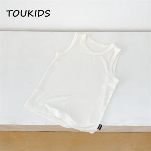 TOUKIDS Summer Thin Sleeveless Vest for Children Boys Girls Inner And Outer Wear White New Arrival Cotton Polyester Blend