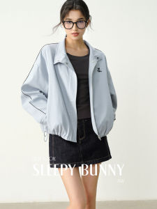 Contrast Lettering and Collar Leisure Jacket
