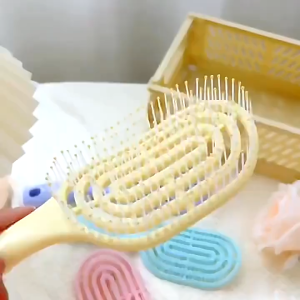 Sisir Rambut Portabel Vertikal Membersihkan Diri Scalp Sisir Anti Kusut Rontok