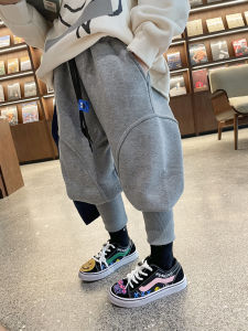 กางเกงลำลองชาย กางเกงขายาวทรงหลวม กางเกงขายาวฤดูใบไม้ร่วง/ฤดูหนาว กางเกงขายาวสำหรับเด็กอนุบาล กางเกงขายาวลำลองสำหรับเด็กชาย