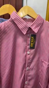 Kemeja Salur Lengan Panjang Pola Garis Wanita Gaya Internasional