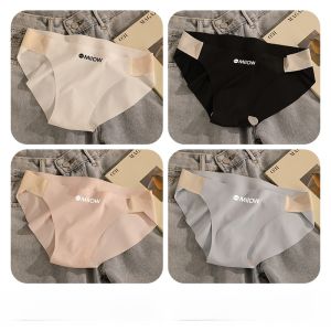 miiow | Ice Silk Womens Underwear Antibacterial Full Cotton Crotch Sports Breathable Triangle Shorts Comfortable Seamless Ladies Panties