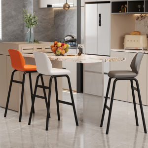 Nordic Style Bar Stool Backrest High Table Chair Modern Simplicity Home Use Counter Island Bar Stool Front Desk Chair