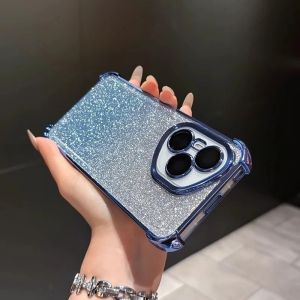 Luxury Plating Glitter Soft Silicone Phone Case For Honor 400 300 200 Lite Smart 100 Magic 4 5 6 7 Pro 90 70 50 X7b X7c X8 X8c X9c Smart X9a X9b Camera Lens Protector Shockproof Airbag TPU Cover Casing