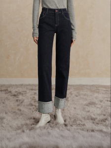 Yigue | Trendy Fitted Slim Straight 9-minute Denim Pants