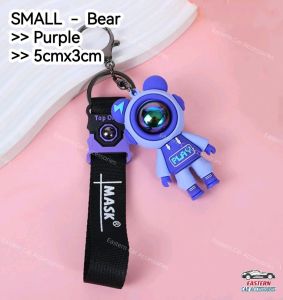Cartoon Keychain with Ring Label Belt Astronaut / Play Lightning Bear Key Ring Key Holder