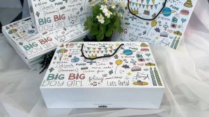 ถุงกระดาษ ถุงช้อปปิ้ง ถุงแฟชั่น ลายน่ารัก ขนาด 36*25*10ซม.