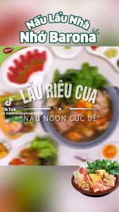 COMBO 5 Gói Gia Vị Hoàn Chỉ BARONA Hương Vị LẨU RIÊU CUA 230g.