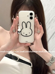 Ốp Lưng Điện Thoại Hình Thỏ Miffy Màu Trắng Dễ Thương Hai Lớp Cho Apple 16 iPhone 15 pro Max Mẫu Mới 14 pro 13 Chống Rơi 12 Cạnh Mềm Lưng Cứng 16 pro Họa Tiết Hoạt Hình Vui Nhộn Dành Cho Nữ