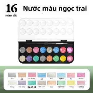 16/36 Màu Ngọc Trai Chắc Chắn Sơn Màu Nước Bộ Hộp Nhựa Di Động Nghệ Thuật Chuyên Nghiệp Tranh Sắc Tố Dành Cho Nghệ Sĩ