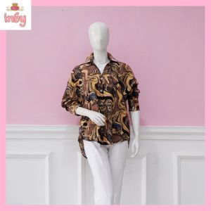 INBY FASHION - Baju kemeja Katun Rayon motif kekinian uk OverSize