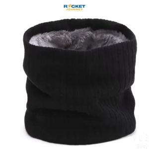 Travel Neck Warmer Snood Scarf Fleece Lining Thicken Windproof Winter Warm Knit Scarf Circle Scarf Outdoor Cycling
