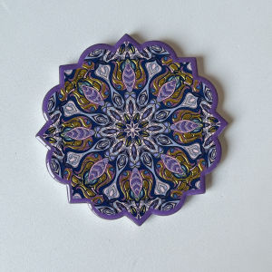 Vantes Ceramic Gold-Stamped Tea Cup Mat Waterproof Heat Resistant Pad Creative Chinese Style Sand Pot Holder Irregular Shape