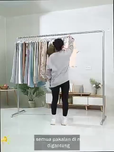 Tabung Baja Jemuran Baju 200cm /Gawang Baju Stainless/Jemuran Baju Stainless Steel /Windproof Hook