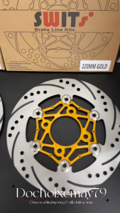 Đĩa thắng trước Swit 4 lỗ size 220mm khoen inox