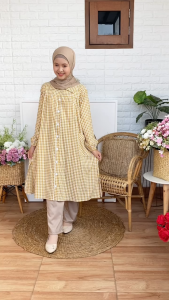 Setelan Anak Perempuan Set Celana Tunik Remaja Tanggung Kotak Korean Style Cutetrik Official Store