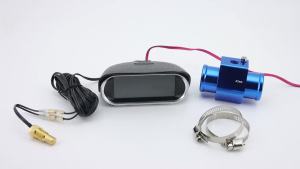 RYSJM | 2 in 1 Universal Auto LCD Water Temperature&Voltmeter Gauge 12V 24V With Head Plug Joint Pipe Sensor 10mm Hose Adapter 26MM-40MM