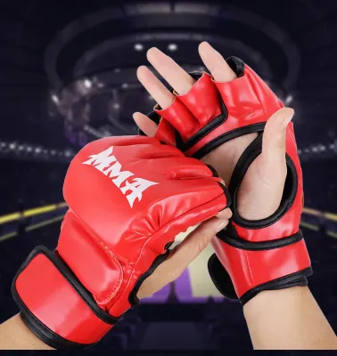 Professional Boxing Training Gloves Half Finger Leather Cushion for Adult Sanda Boxing Training Sandbag Knuckles
