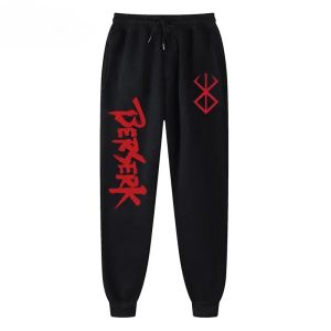 Mens Berserk Animated Printed Sportswear Pants Sports Jogging Pants Casual Polar Lining Pocket Pants