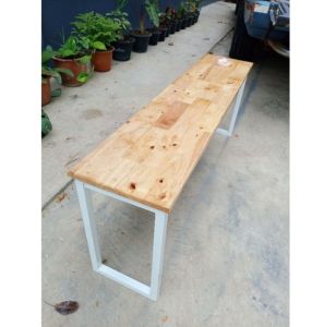 ม้านั่ง สไตล์ลอฟท์งานเหล็กแท้ไม้แท้ท็อปไม้พาราประสาน