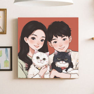 Princess Xingdie Hand Painted Decorative Painting Wedding Gift Couple Digital Oil Painting like Birthday Gift Custom Portrait Cartoon