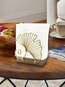 Nordic Style Silver Maple Leaf Design Kitchen Tissue Holder Adorable Retro Clip Seat Desktop Storage Organizer for Napkins