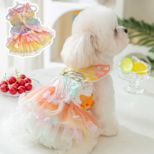 Summer Pet Dog York chihuahua poodle Wedding Princess rainbow Clothes Pet Dress Dogs Skirt Summer For Dogs Skirts
