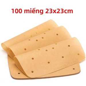 Bộ 100 Tờ Giấy Nướng Lò Chiên Không Dầu - Giấy Lót Dùng Một Lần Cao Cấp Có Lỗ 3 Kích Cỡ Thân Thiện Với Môi Trường Dụng Cụ Làm Bánh & Bánh Ngọt Cho Lò Chiên Không Dầu