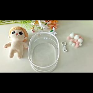 Clear PVC Bag Labubu Dolls 10-15cm Labubu Dolls Transparent Doll Bag Display Bag Pop Mart Macarons Hanging Bags Waterproof Dustproof