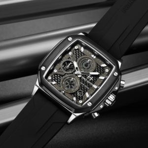 EVANS JAYDEN 9580 Original Cronograp Strap Rubber - Jam Tangan Pria Original Cronograp Strap Karet Tahan Air