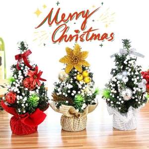 20CM Mini Merry Christmas Tree Office Desk Ornament Children Gift Festival Party Decoration For New Year