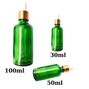 Chai thủy tinh sành đầu bóp vàng có ống hút thủy tinh dùng chiết rót mỹ phẩm nước hoa