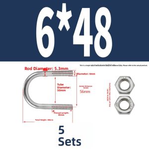 BAIRUITE | U-Shaped Bolt with Screws and Nuts Set M6 M8