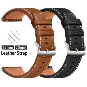 20 22mm Leather Strap For Amazfit Active Max 48mm/Active 2/BALANCE 2/Bip 6 5 UNITY/GTR/GTS Replacement Bracelet Belt Accessories