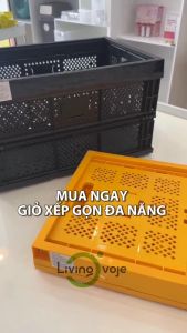 Thùng đựng đồ đựng hàng có thể xếp gọn cho xe ô tô - Sọt nhựa đa năng đựng hàng nặng - LivingOn