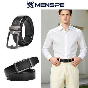 MENSPE Fashion Mens Belt Automatic Buckle Imitation Needle Buckle Belts Soft PU Leather Belt Retro Litchi Pattern Belt 120cm Scratch Resistant Belts Business Belt Leisure Belt Gentlemen Belt for Men