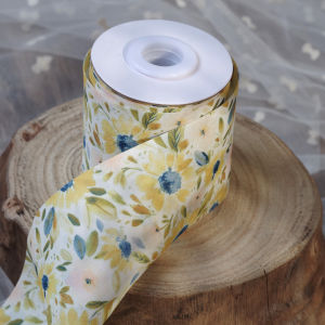 Double-Sided Printed Silk Ribbon 6cm Wide Childrens Hair Accessories Handmade Materials Chiffon Fabric Butterfly Knot Hair Clips