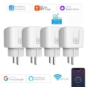 WiFi Ổ Cắm Nhà Thông Minh 20A Phích Cắm EU Có Điều Khiển Từ Xa Hẹn Giờ Nguồn Màn Hình Tương Thích Với Google Home Alexa