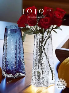 Luxurious Crystal Glass Flower Vase Transparent Elegant Home Decoration Tabletop Ornament JOJOS L PD.paper Light Weight