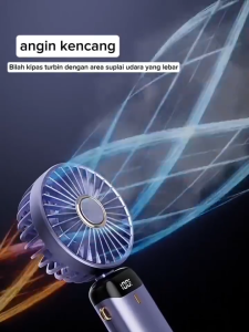 Kipas Angin Mini Handheld Fan/ Tampilan Digital Cerdas Multicolored LED lights Portable 6-Speed Wind Kipas meja Dengan Aromaterapi