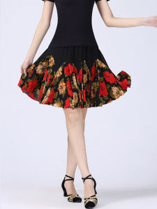 Square Dance Skirt Half Skirt Dancing Skirt Wide Hem Skirt Summer Adult Latin Dance Skirt Social Dance Costume Short Skirt