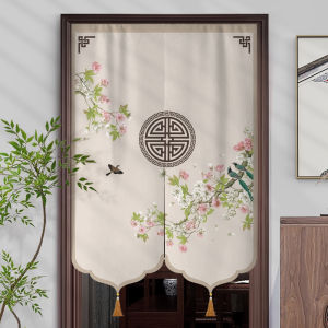 New Chinese Style Mosquito-Resistant Door Curtain Hanging Cloth Curtain for Bathroom Bedroom Toilet Semi-Curtain Short Curtain