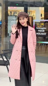 [Voucher 15% MOV 199K cap 100K Áo khoác phao nữ dáng dài HeraDG thiết kế trần bông 3 lớp kèm đai lớp khuy bấm 2 hàng WJKBE2053