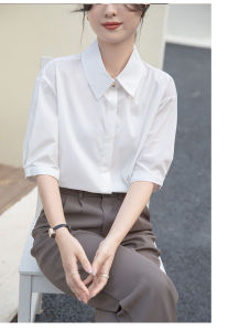 YAOMUHUA | Elegant Casual Blue Shirt Short Sleeves