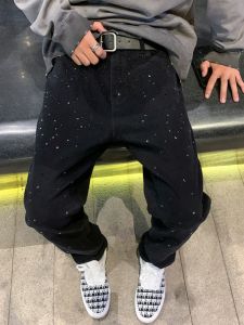 กางเกงยีนส์ทรงตรงสีดำทรงสลิมฟิตสำหรับผู้ชาย กางเกงยีนส์ทรงตรงบาง ทรงสลิมฟิต ทรงสลิมฟิต กางเกงยีนส์ทรงสลิมฟิต